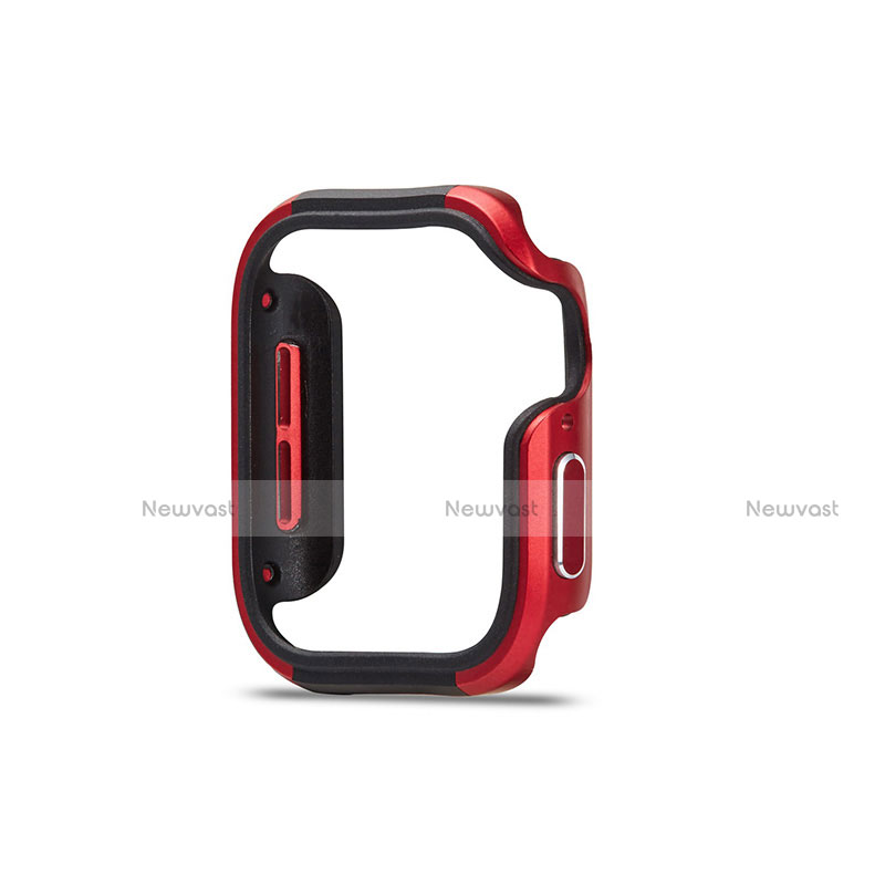 Luxury Aluminum Metal Frame Cover Case for Apple iWatch 5 40mm Red and Black