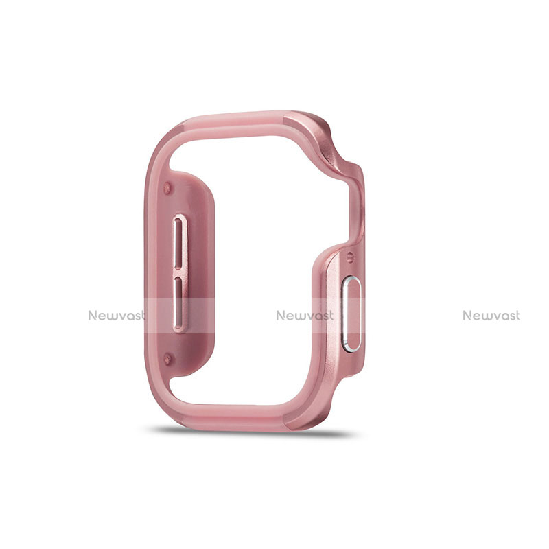 Luxury Aluminum Metal Frame Cover Case for Apple iWatch 5 44mm Rose Gold