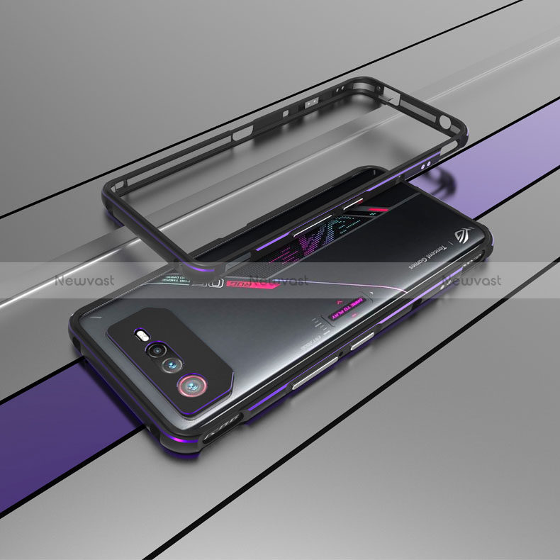 Luxury Aluminum Metal Frame Cover Case for Asus ROG Phone 6 Purple