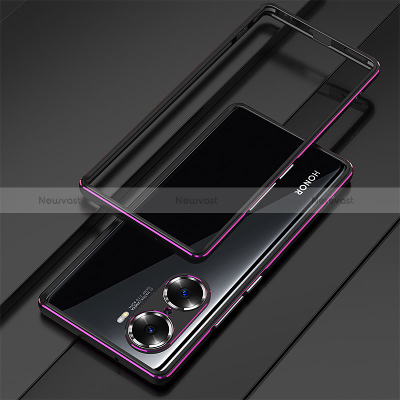 Luxury Aluminum Metal Frame Cover Case for Huawei Honor 60 5G Purple