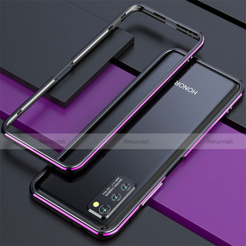 Luxury Aluminum Metal Frame Cover Case for Huawei Honor V30 5G Purple