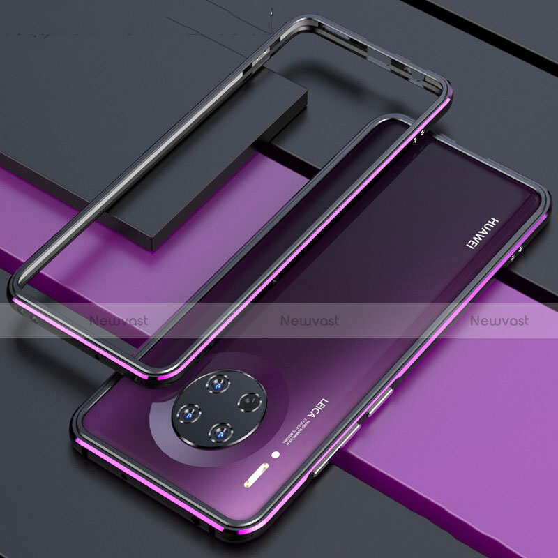 Luxury Aluminum Metal Frame Cover Case for Huawei Mate 30 5G Purple