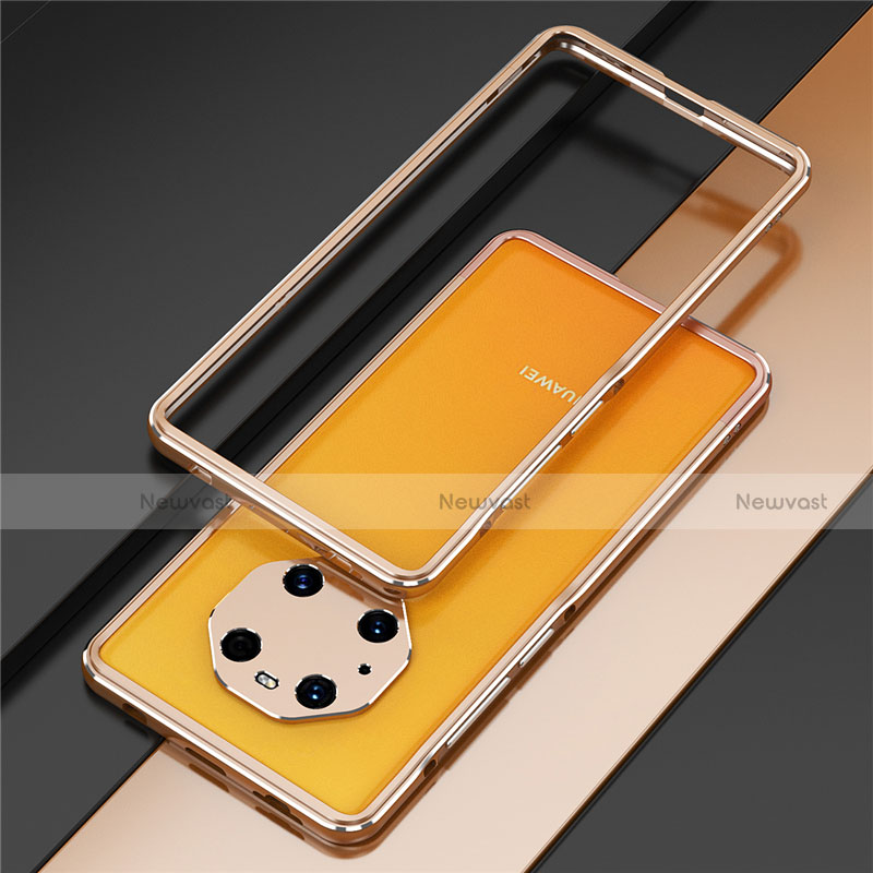 Luxury Aluminum Metal Frame Cover Case for Huawei Mate 40 Pro Gold