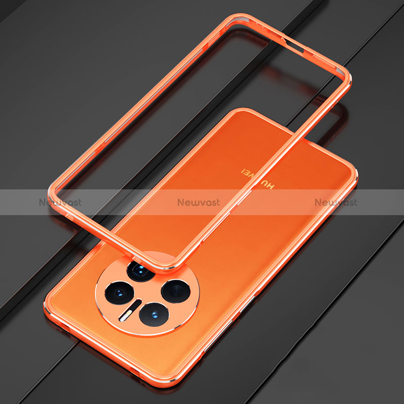 Luxury Aluminum Metal Frame Cover Case for Huawei Mate 50 Pro Orange