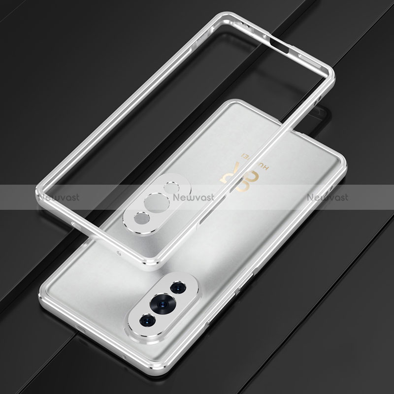 Luxury Aluminum Metal Frame Cover Case for Huawei Nova 10 Silver