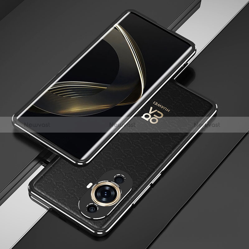 Luxury Aluminum Metal Frame Cover Case for Huawei Nova 11 Black