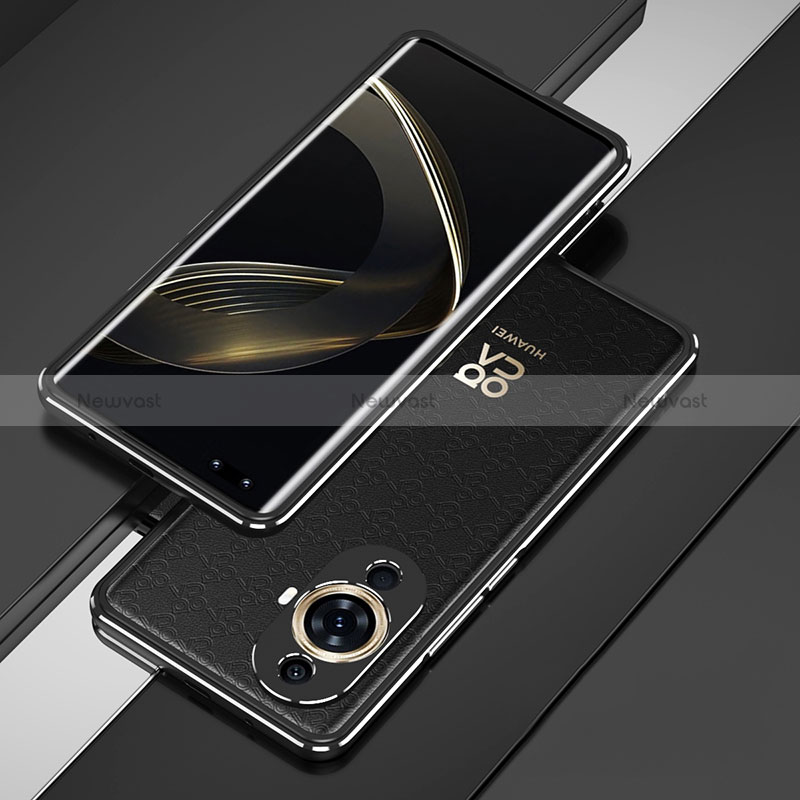 Luxury Aluminum Metal Frame Cover Case for Huawei Nova 11 Pro Black