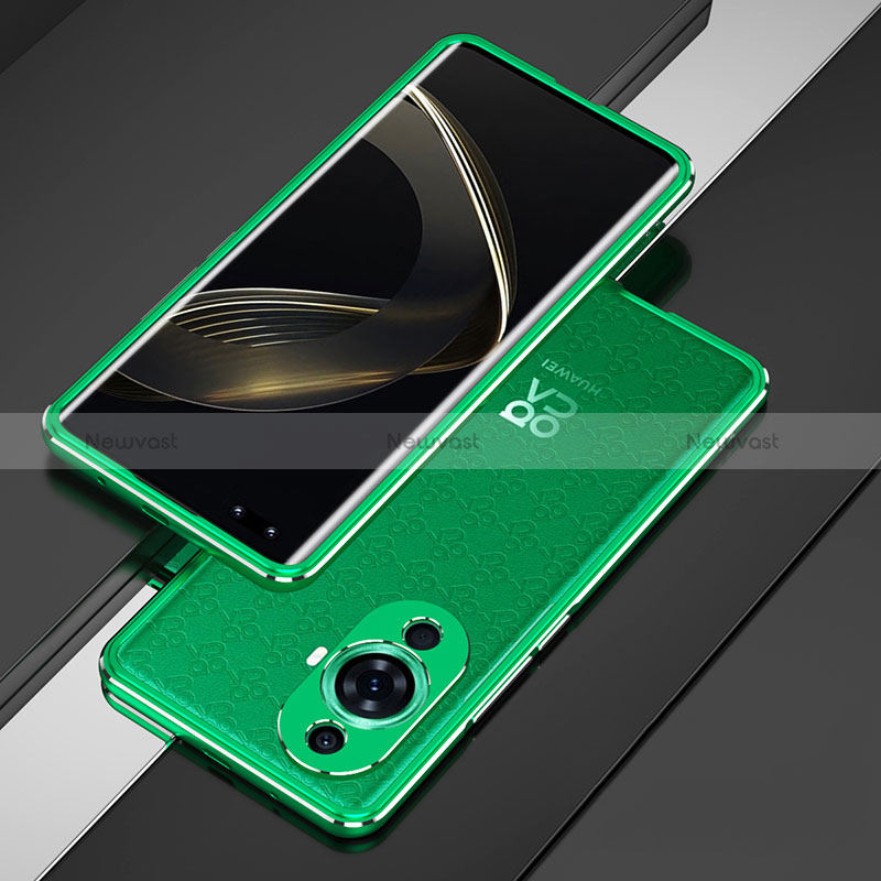 Luxury Aluminum Metal Frame Cover Case for Huawei Nova 11 Pro Green