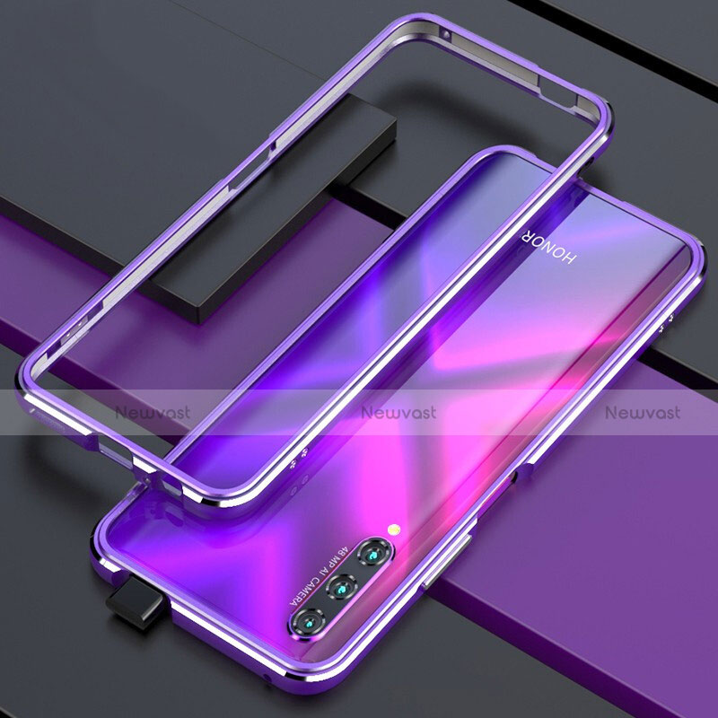 Luxury Aluminum Metal Frame Cover Case for Huawei P Smart Pro (2019) Purple