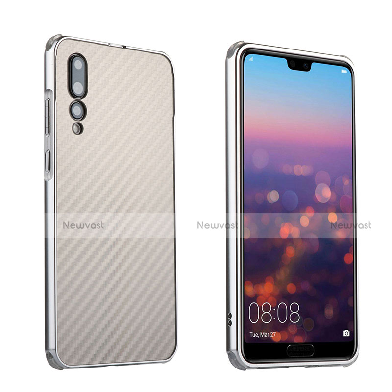 Luxury Aluminum Metal Frame Cover Case for Huawei P20 Pro Silver