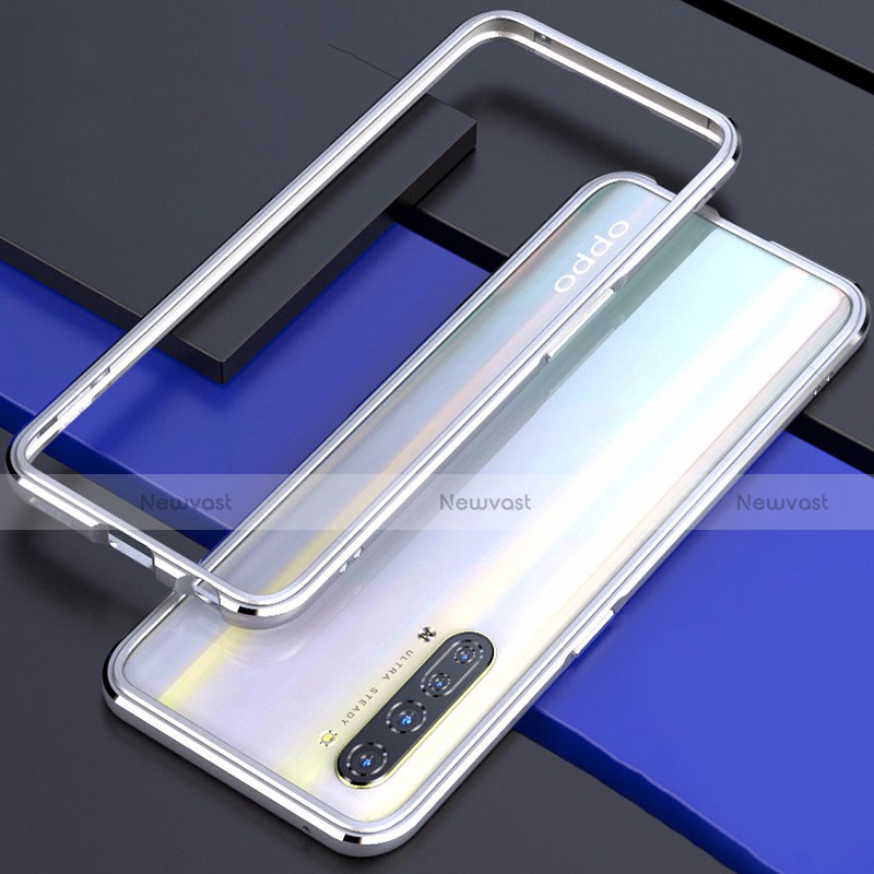 Luxury Aluminum Metal Frame Cover Case for Oppo F15 Silver