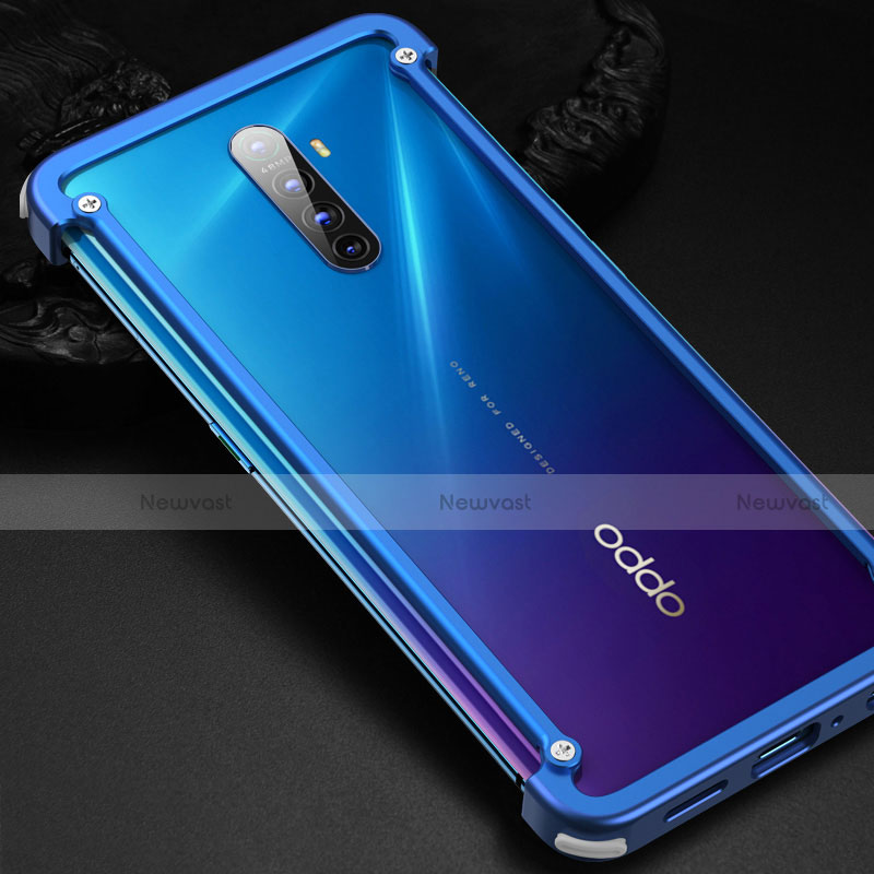 Luxury Aluminum Metal Frame Cover Case for Oppo Reno Ace Blue