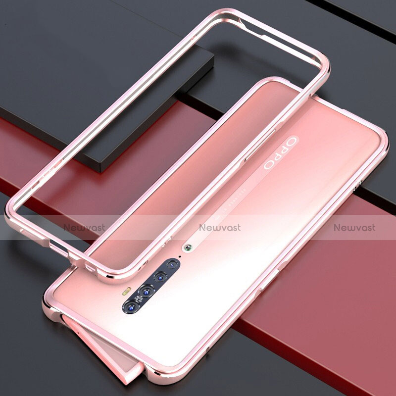 Luxury Aluminum Metal Frame Cover Case for Oppo Reno2 Pink
