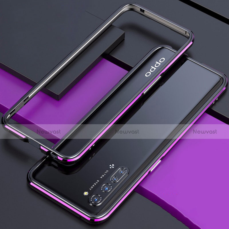 Luxury Aluminum Metal Frame Cover Case for Oppo Reno3 Purple