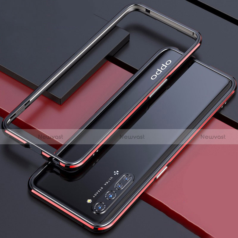 Luxury Aluminum Metal Frame Cover Case for Oppo Reno3 Red