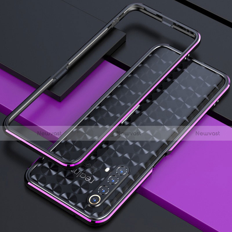 Luxury Aluminum Metal Frame Cover Case for Realme X50m 5G Purple