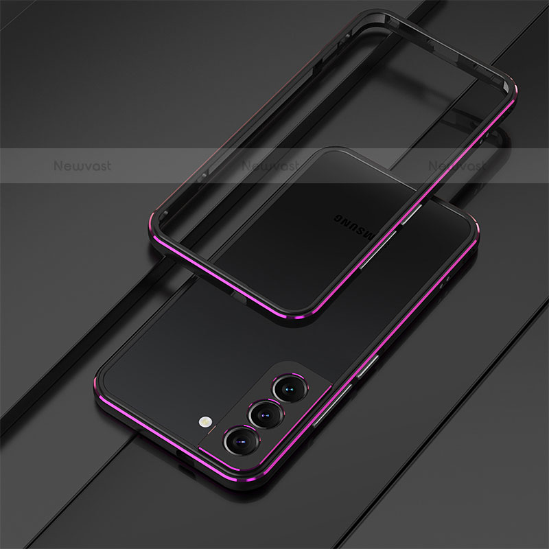 Luxury Aluminum Metal Frame Cover Case for Samsung Galaxy S21 FE 5G Purple