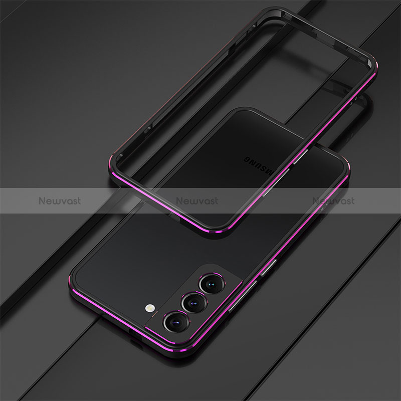 Luxury Aluminum Metal Frame Cover Case for Samsung Galaxy S24 5G Purple