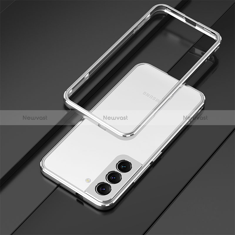 Luxury Aluminum Metal Frame Cover Case for Samsung Galaxy S24 5G Silver