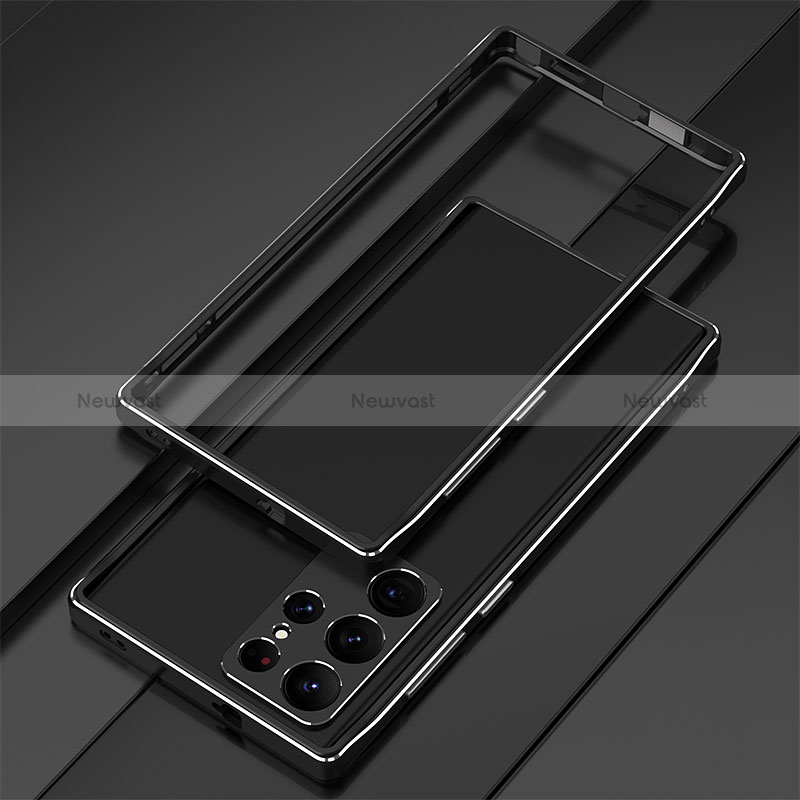 Luxury Aluminum Metal Frame Cover Case for Samsung Galaxy S24 Ultra 5G Black