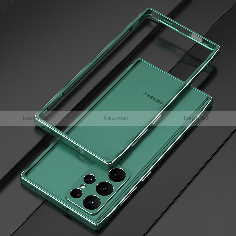 Luxury Aluminum Metal Frame Cover Case for Samsung Galaxy S25 Ultra 5G Green