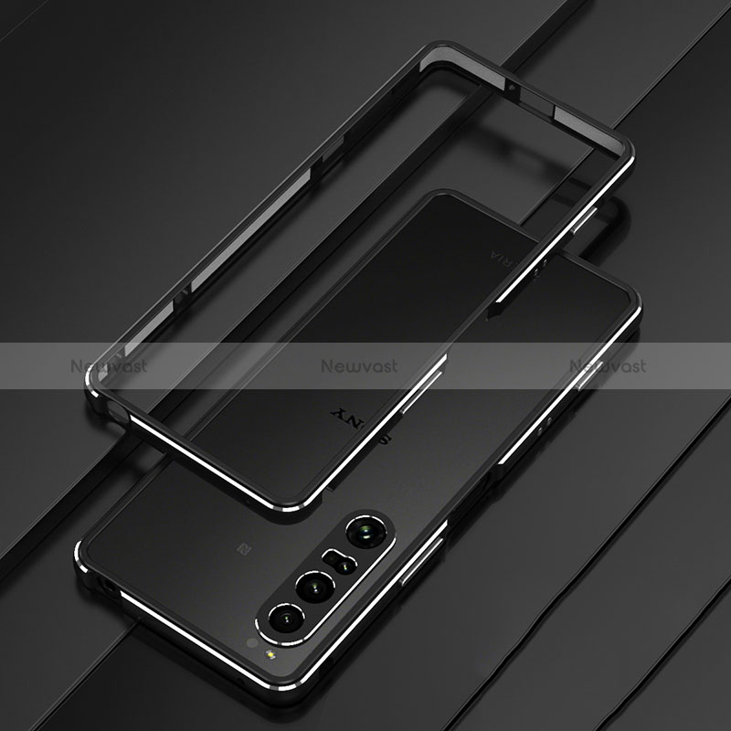 Luxury Aluminum Metal Frame Cover Case for Sony Xperia 1 IV Black