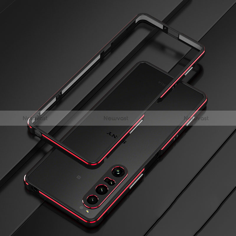 Luxury Aluminum Metal Frame Cover Case for Sony Xperia 1 IV SO-51C Red