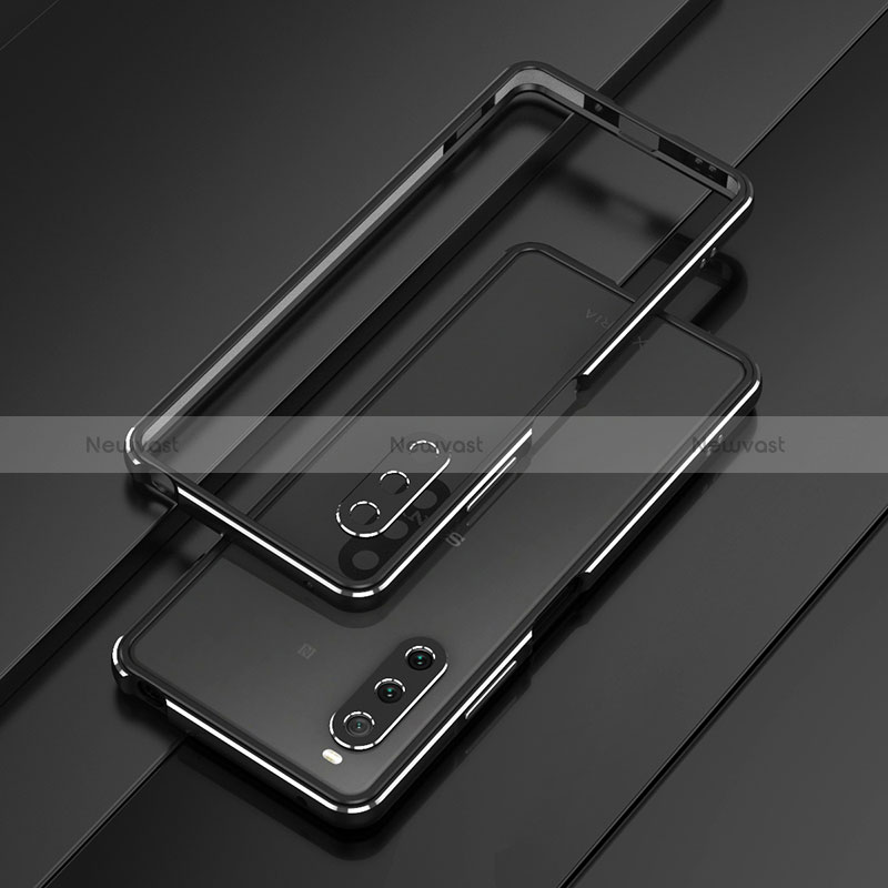 Luxury Aluminum Metal Frame Cover Case for Sony Xperia 10 V Black