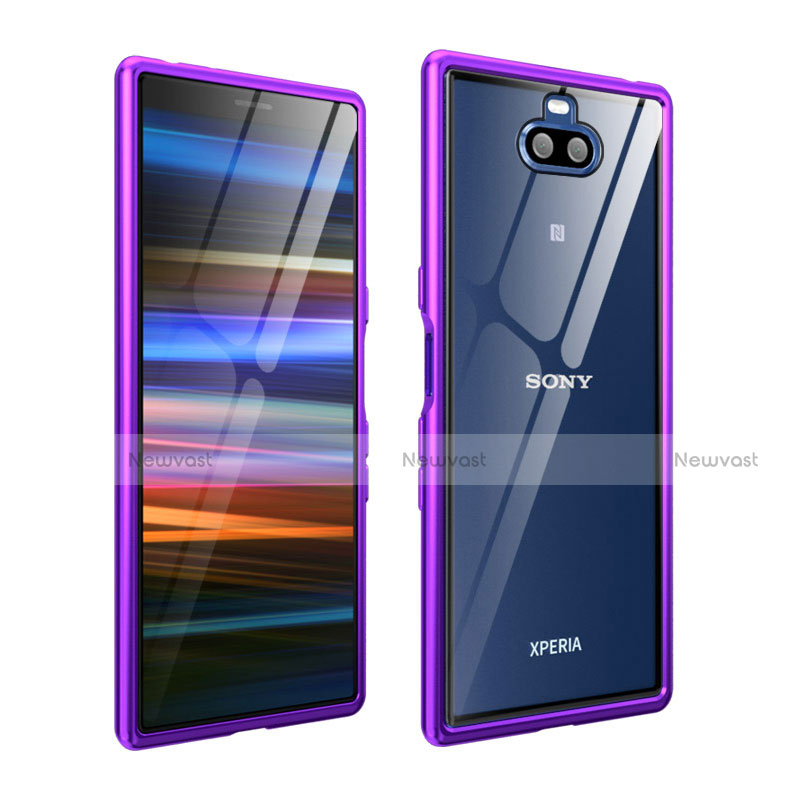 Luxury Aluminum Metal Frame Cover Case for Sony Xperia XA3 Purple