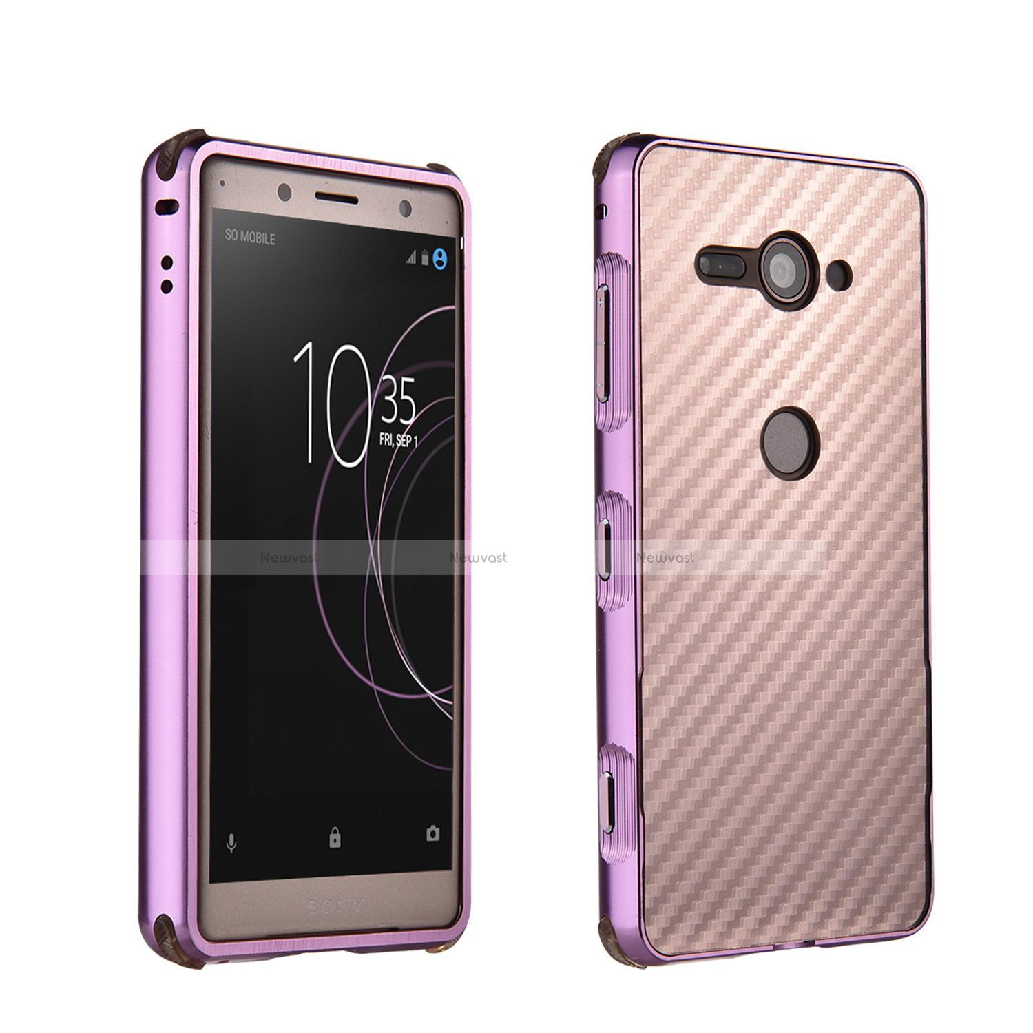 Luxury Aluminum Metal Frame Cover Case for Sony Xperia XZ2 Compact Purple