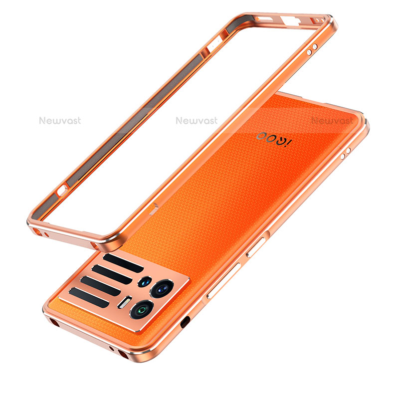 Luxury Aluminum Metal Frame Cover Case for Vivo iQOO 9 5G Orange