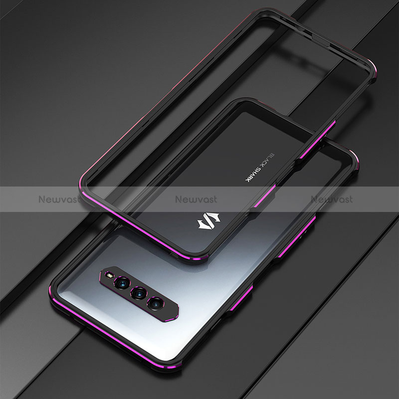 Luxury Aluminum Metal Frame Cover Case for Xiaomi Black Shark 4 5G Purple