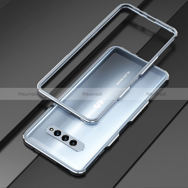 Luxury Aluminum Metal Frame Cover Case for Xiaomi Black Shark 4 5G Silver