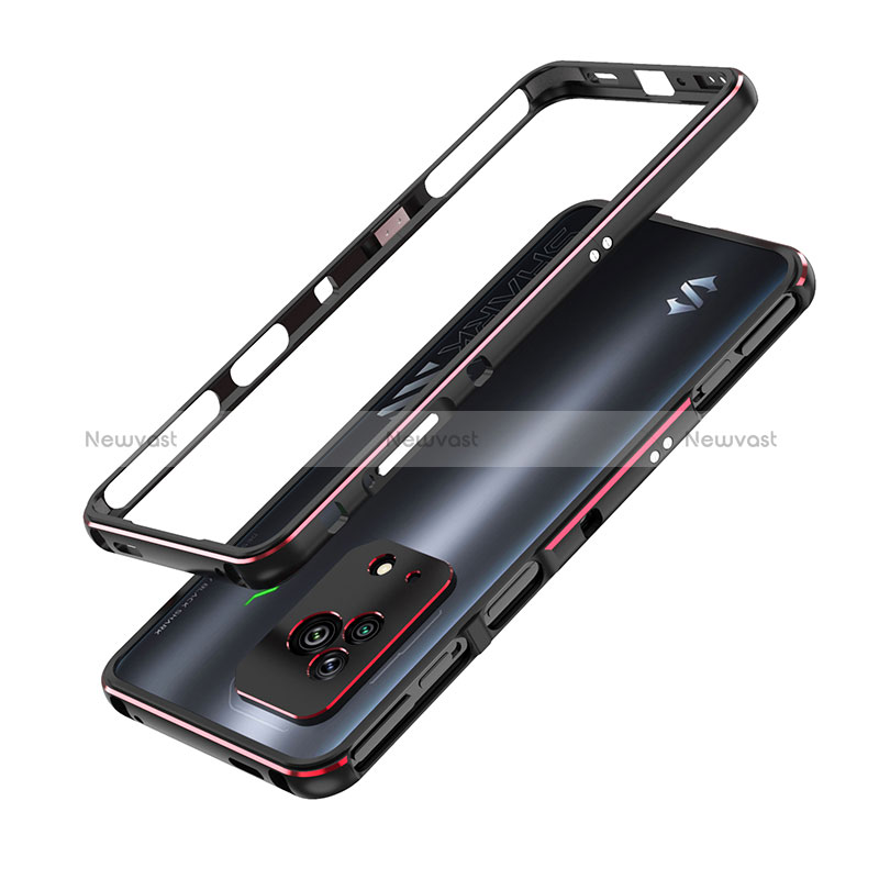 Luxury Aluminum Metal Frame Cover Case for Xiaomi Black Shark 5 5G Red and Black