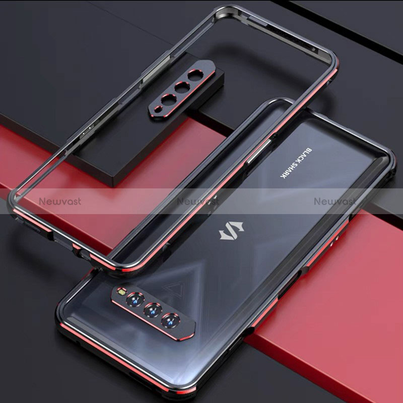 Luxury Aluminum Metal Frame Cover Case for Xiaomi Black Shark 5 RS 5G Red and Black