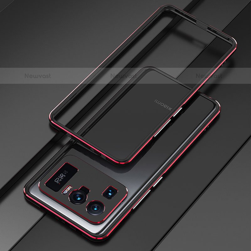 Luxury Aluminum Metal Frame Cover Case for Xiaomi Mi 11 Ultra 5G Red and Black