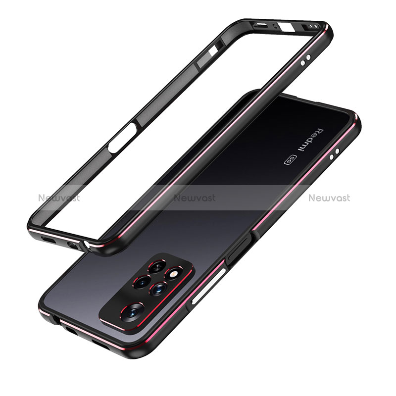 Luxury Aluminum Metal Frame Cover Case for Xiaomi Mi 11i 5G (2022) Red and Black