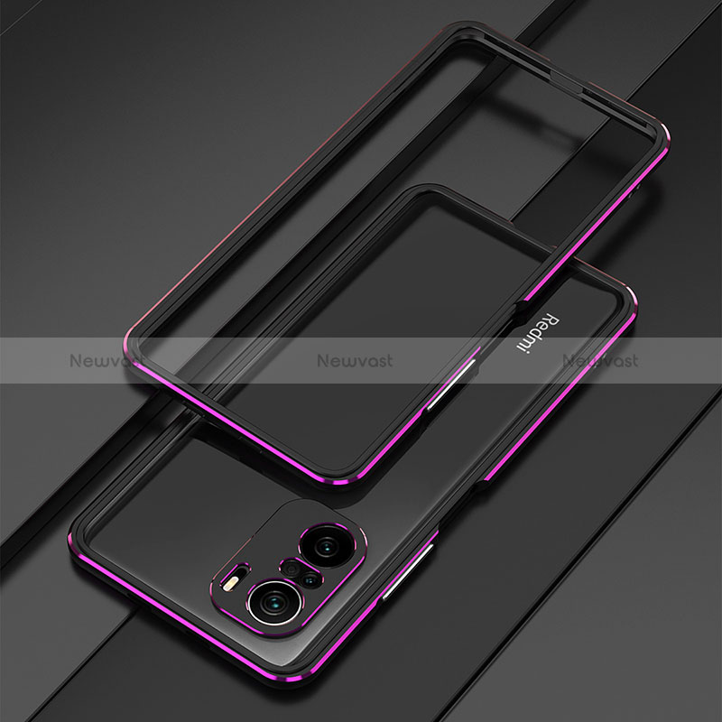 Luxury Aluminum Metal Frame Cover Case for Xiaomi Mi 11i 5G Purple