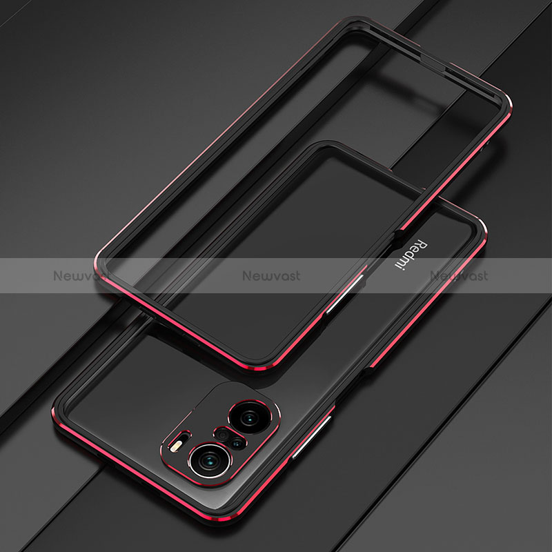 Luxury Aluminum Metal Frame Cover Case for Xiaomi Mi 11i 5G Red and Black