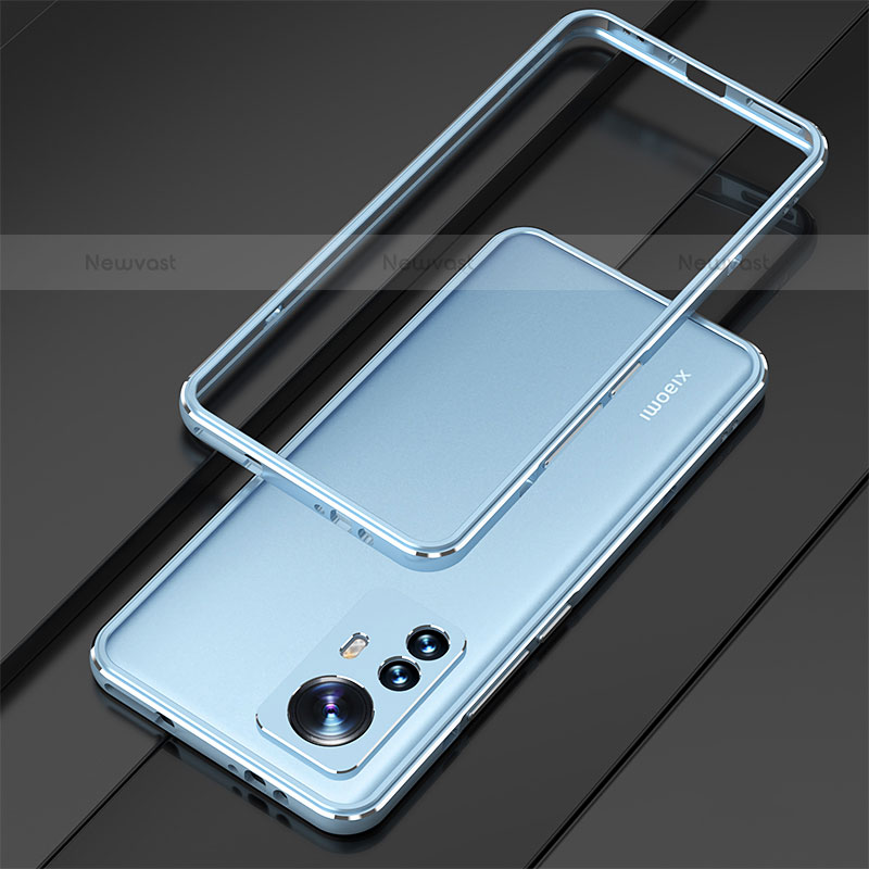 Luxury Aluminum Metal Frame Cover Case for Xiaomi Mi 12S 5G Blue