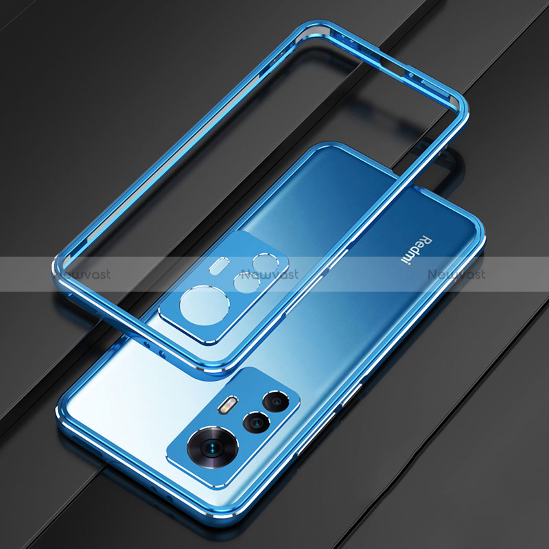 Luxury Aluminum Metal Frame Cover Case for Xiaomi Mi 12T 5G Blue