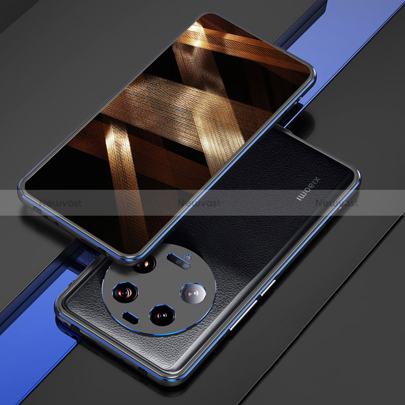 Luxury Aluminum Metal Frame Cover Case for Xiaomi Mi 13 Ultra 5G Blue and Black