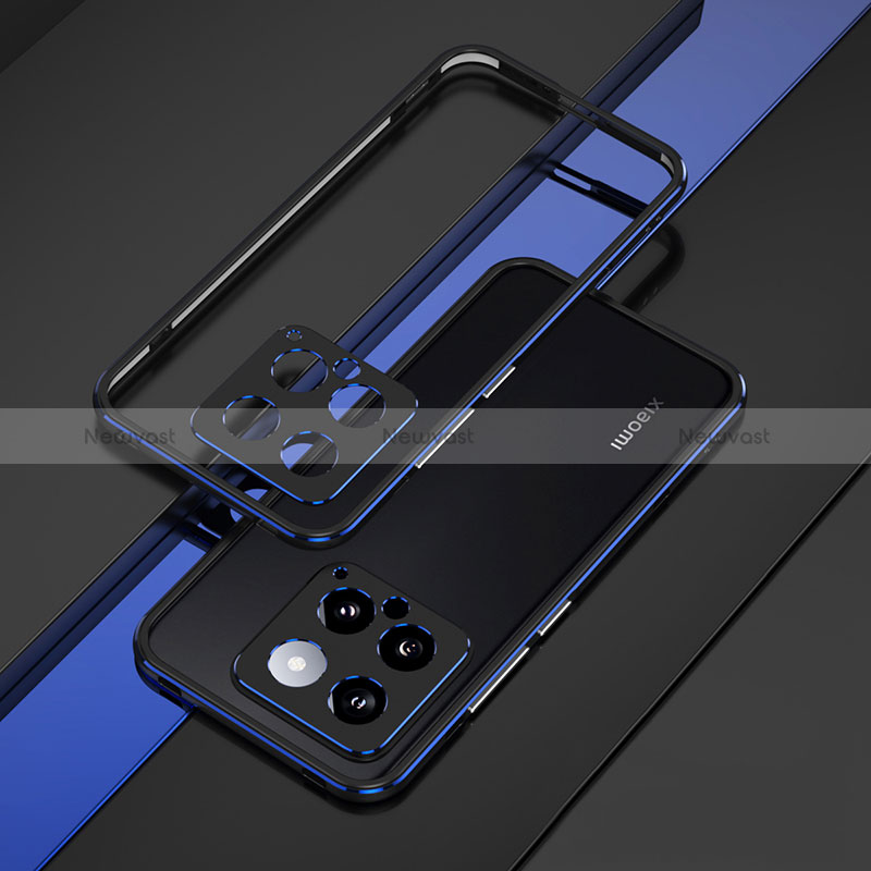 Luxury Aluminum Metal Frame Cover Case for Xiaomi Mi 14 5G Blue