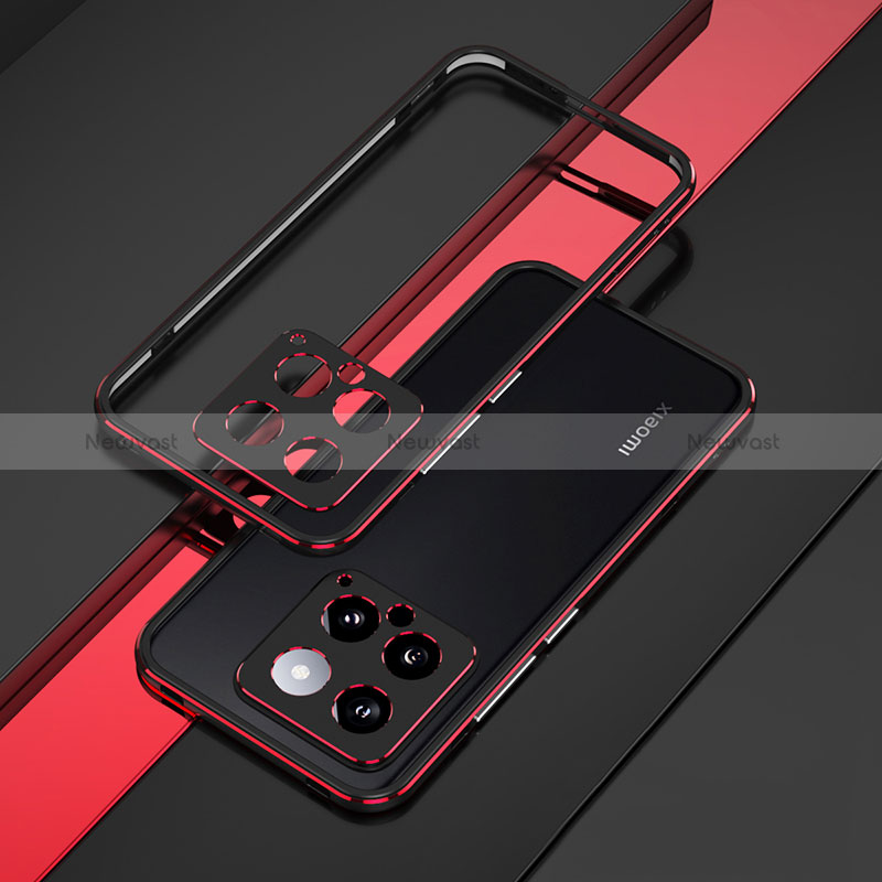 Luxury Aluminum Metal Frame Cover Case for Xiaomi Mi 14 5G Red