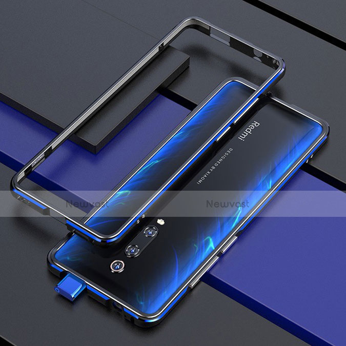 Luxury Aluminum Metal Frame Cover Case for Xiaomi Mi 9T Blue and Black