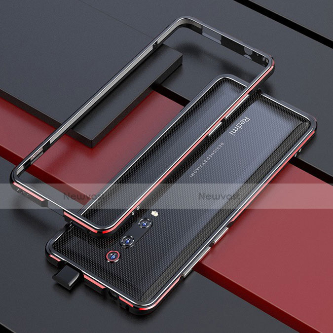 Luxury Aluminum Metal Frame Cover Case for Xiaomi Mi 9T Red and Black