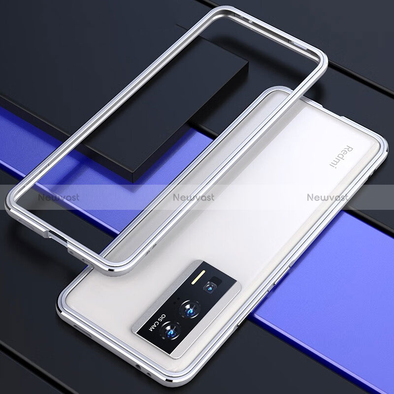 Luxury Aluminum Metal Frame Cover Case for Xiaomi Poco F5 Pro 5G Silver