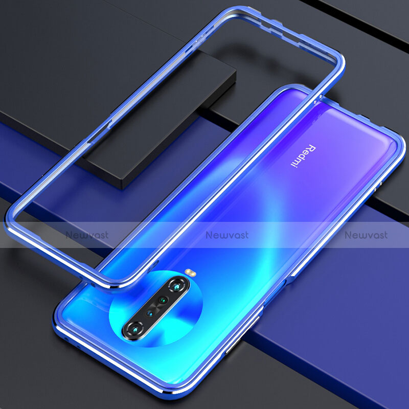 Luxury Aluminum Metal Frame Cover Case for Xiaomi Poco X2 Blue