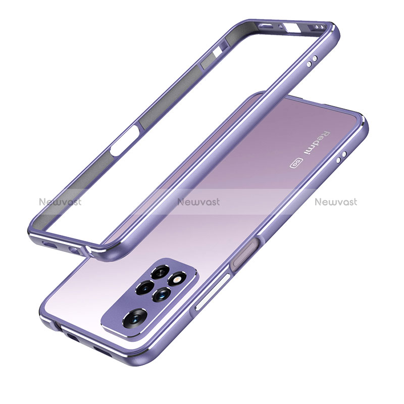 Luxury Aluminum Metal Frame Cover Case for Xiaomi Poco X4 NFC Clove Purple