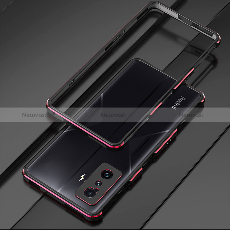 Luxury Aluminum Metal Frame Cover Case for Xiaomi Redmi K50 Gaming 5G Red and Black